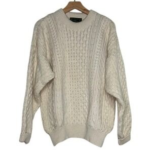 Callan‎ Country Collection Merino Wool Cable Knit Sweater Ireland Men's M